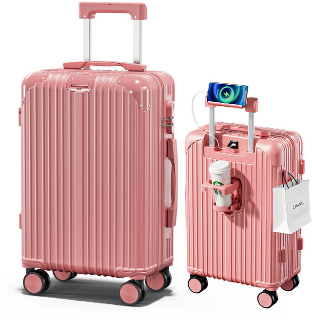 NewBoy 캐리어 20인치 24인치 기내용 대형 하드 여행용 감성 하드 캐리어 수납 주머니 대용량 패션 남녀 공용 블랙 분홍색 초록색 실버 그레이