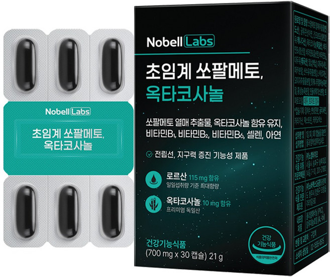 노벨랩스 초임계 쏘팔메토 옥타코사놀 전립선 건강 영양제, 30정, 1개