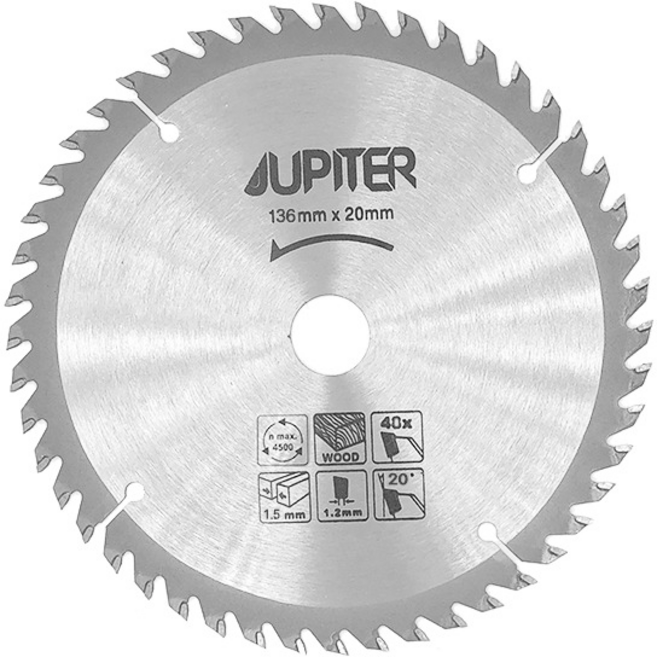 주피터 목공용 톱날 원형톱날 5인치, 1개, 125MM x 16MM 50날 2.6T