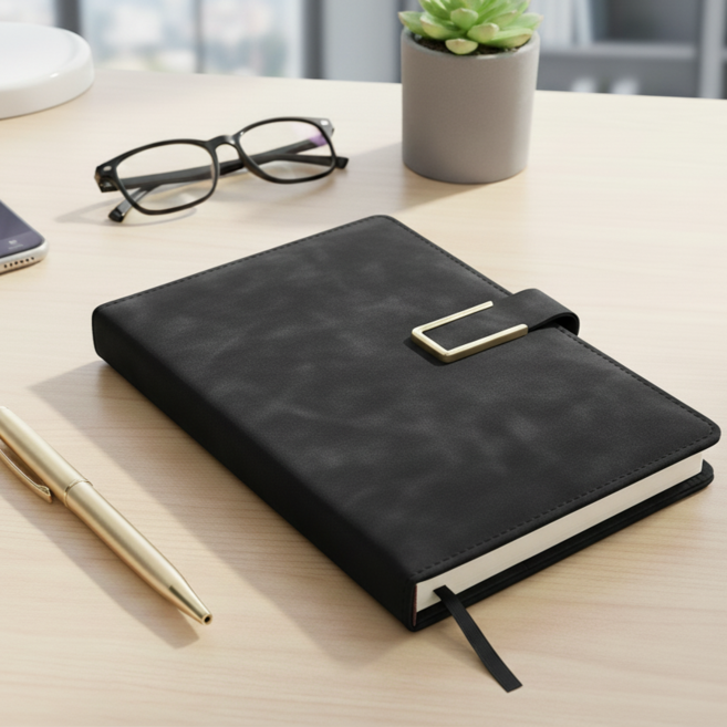 프라임그래피 업무용 다이어리 방수 심플 A5, 1개, 딥 블랙