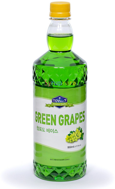 토브웰7 청포도 베이스 950ml 에이드 칵테일 청포도맥주 원액 청포도시럽 농축액, 1개