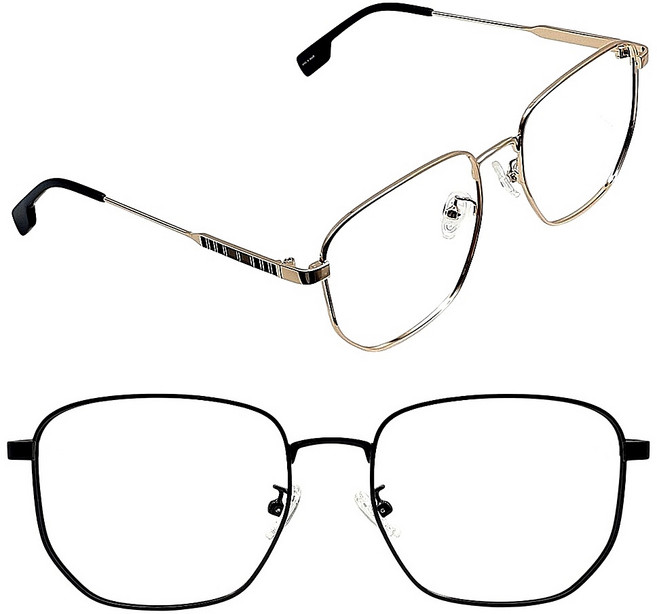 [당일발송] 페이스오프 오버사이즈 빅사이즈 큰 메탈 안경테 남자 여자 사각 스퀘어 패션 명품 안경