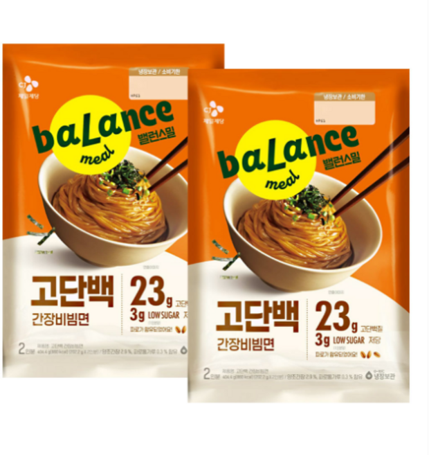CJ 밸런스밀 고단백간장비빔면 404.4g, 2개