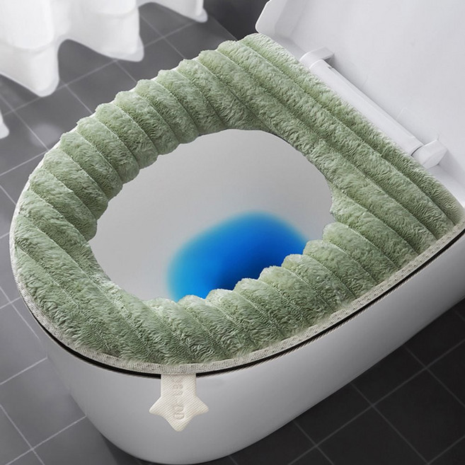 포근해 앗뜨 골지 극세사 변기시트커버 swg+7933nX, 그린, 본상품선택