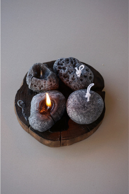 무드 제주 스톤 캔들(4 TYPE) - MOOD.JEJU STONE CANDLE, 1개, 35g, 길고 넓은 현무암