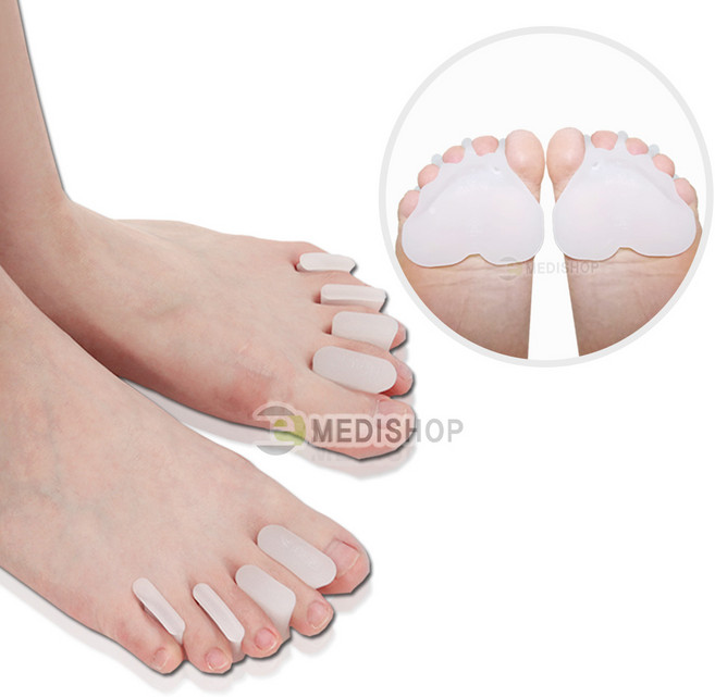 풋케어 골드 발가락교정기 무지외반증 교정기 실리콘발가락교정기 발교정기 의료기기, 1개