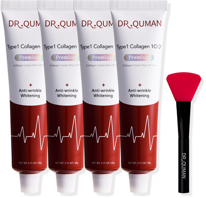 닥터큐먼 프리미엄 콜라겐 크림팩 60g-4개+전용스파출라, 1개입, 4개