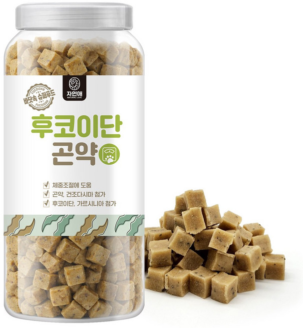 자연애보틀 후코이단 강아지 건강 간식, 곤약다시마, 520g, 1개