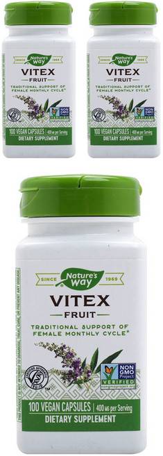 Nature's Way 然萃維 女性聖潔莓400mg素食膠囊, 100顆, 3罐