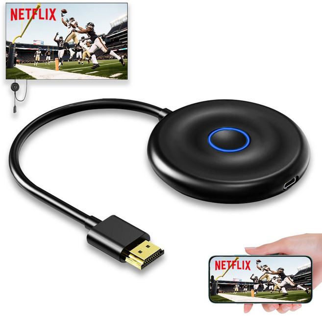 Koogold 넷플릭스 화면 공유 기능은 삼성 기기에서만 지원됩니다 tv 무선 미러링 듀얼밴드 미라캐스트 HD 무선 5G 미러링 MHL 동글 hdmi 송수신기, 1개, mirroring