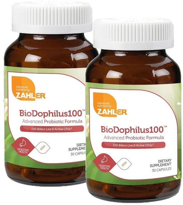 자일러 바이오도필러스 1000억 프로바이오틱스 유산균 캡슐 Zahler Biodophilus100, 2개, 30정 - 쿠팡