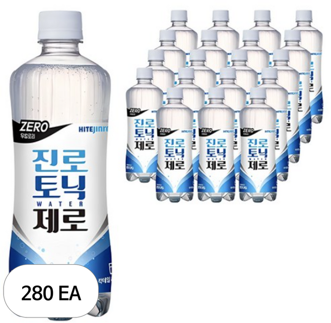 진로토닉워터 제로, 600ml, 280개