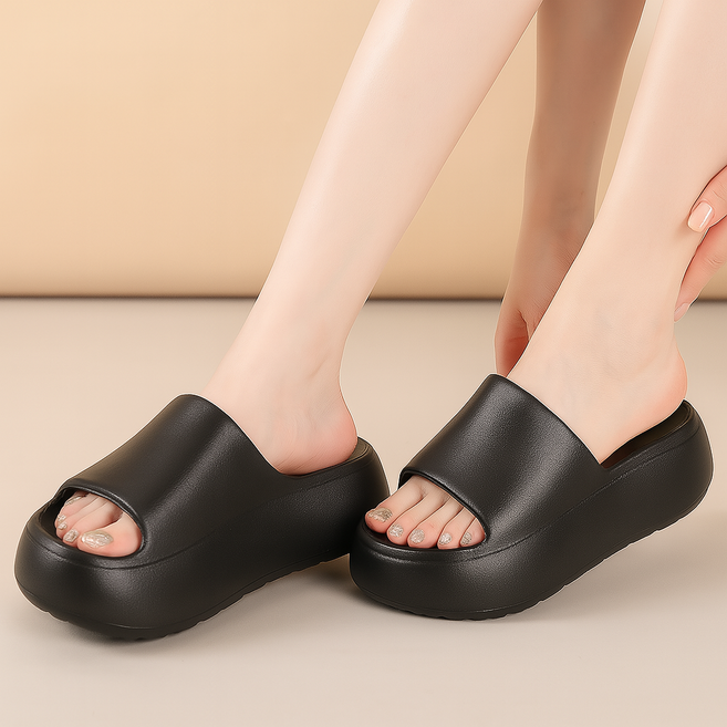 솜솜스퀘어 발편한 5cm 키높이 여성용 통굽 슬리퍼