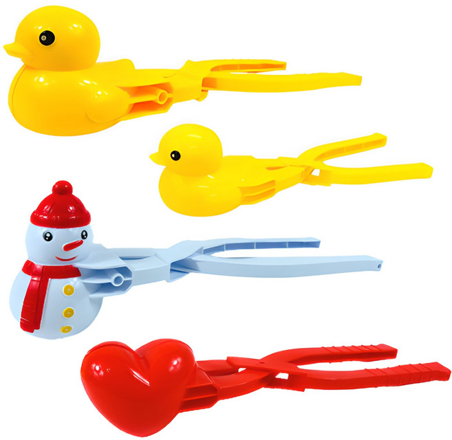 HOONYS 눈오리집게세트 4종세트 스노우볼메이커, 큰눈오리집게+소형오리+눈사람+대형하트, 1개