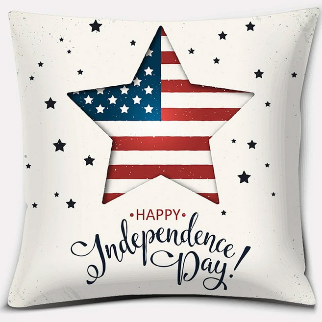 인디펜던스 데이 시리즈 USA 악세리아 사각형 장식 소파 쿠치 프린트 LOVE 코진 베갯잇, 45x45cm Polyester, 16