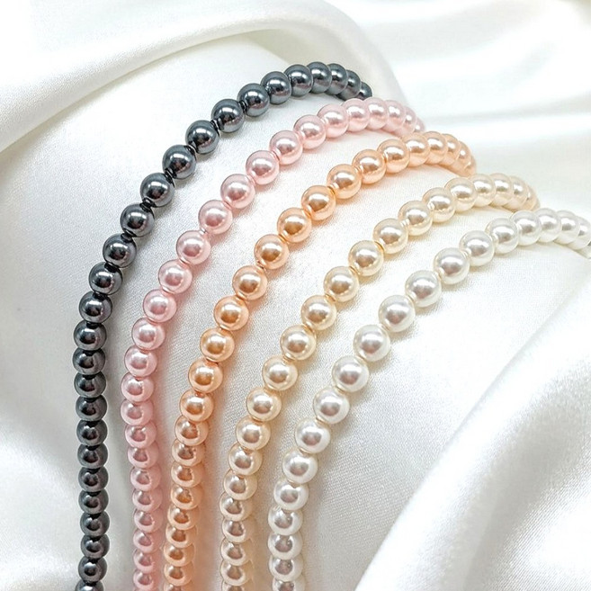 스와로브스키 진주 (20종) 2mm 3mm 4mm 5mm 6mm 8mm 10mm 키링 팔찌 만들기 펫 애견 목걸이 재료 비즈공예 부자재 안공사 더비즈