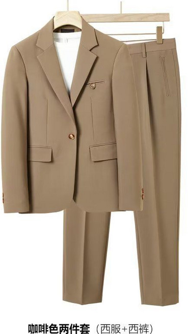 【垂感高級】休閒西裝套裝 男士西裝 韓版西裝 西服外套 商務西裝 寬鬆版型 輕熟風設計 春秋通勤 日常休閒 商務休閒兩穿