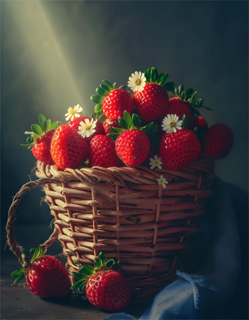 행운의 열매 딸기 목재 조각퍼즐 재물 풍부 가져다오는 과일 재물운에 좋은 풍수 컬렉션 그림퍼즐 300 500 700 1000피스, 바구니에 담긴 딸기 퍼즐도안09, 1000조각(퍼즐유액없음), 1개