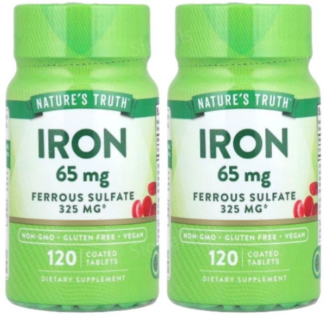네이처스트루스 철분 아이언 65mg 120정 2개 아이론 Iron - 쿠팡