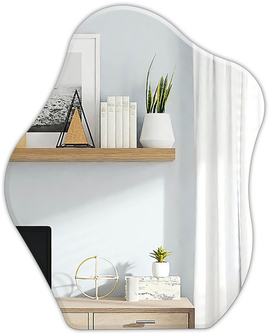 이형 구름 유리 벽 거울 벽걸이 거울, 투명 유리