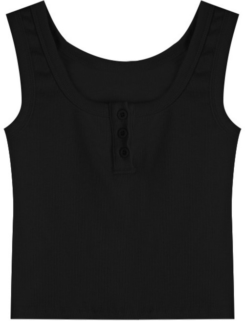 吊帶背心 女式修身U領亨利衫