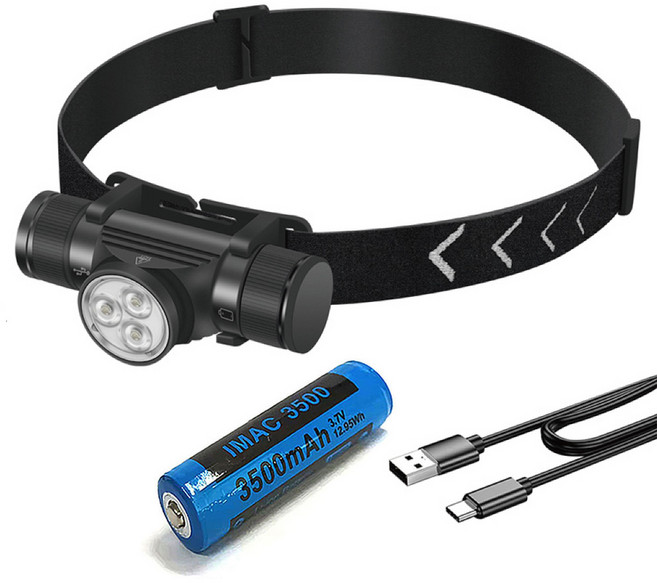 HL-K5 충전식 헤드랜턴 삼성 351B LED 안전모 해루질 등산 캠핑 머리 랜턴 18650 헤드렌턴, B세트(본체+배터리3500용량), 1개