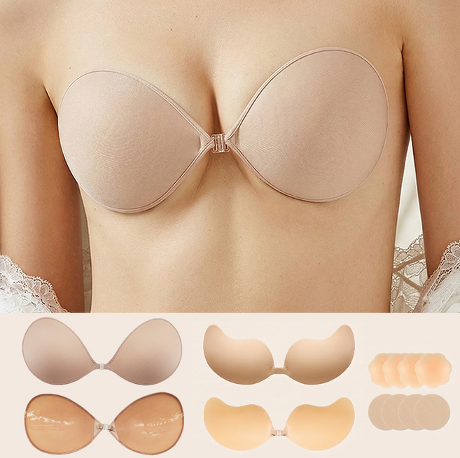ZHEYE 누드 빅사이즈 끈없는 브라 웨딩 접착식 누브라 1+1
