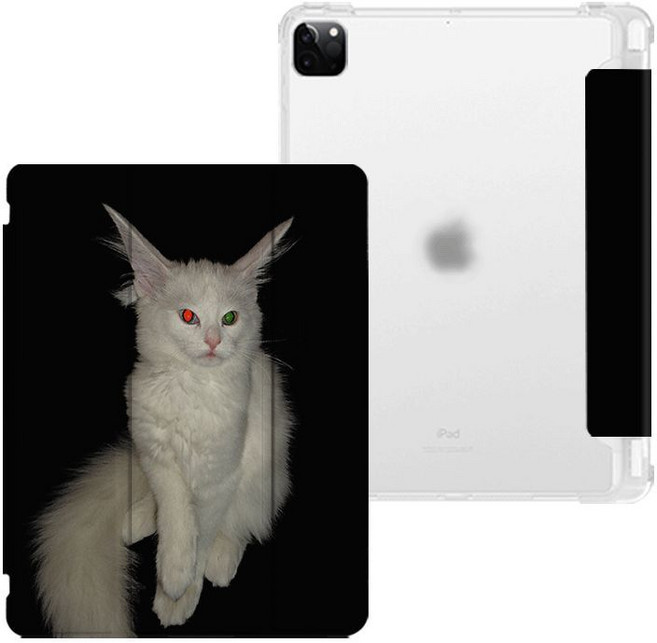 일렉트릭 캣 고양이 귀여운 아이패드케이스 포토케이스, 3단펜슬롯o, 1개