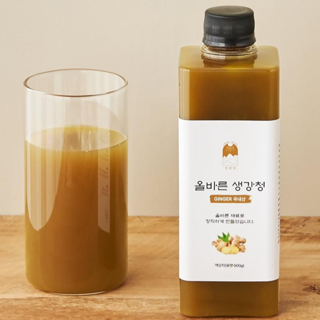 올바른생강청 국내산 생강으로 만든 원웰빙 생강청 생강차 생강즙 원액 진액 580g, 1개, 1개입
