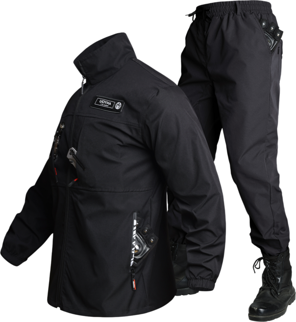 ANYOU 남자 춘추 작업복 방풍 방수 스판 정비복 등산복 낚시복 스포츠 상하의 세트