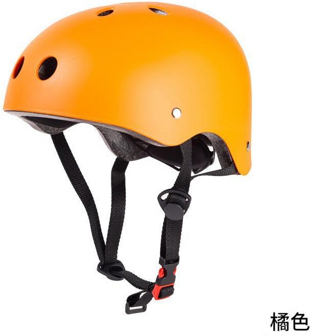 成人兒童騎行滑板安全帽 可調 磨砂黑色, 磨砂橙色, 1個