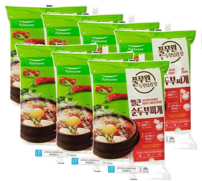 풀무원 얼큰 순두부찌개 KIT 2인분, 600g, 7개