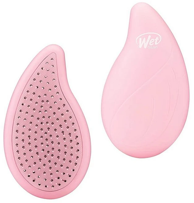 Wet Brush Go GREEN 그린 코코넛 오일이 함유된 팜 디탱글링 헤어 브러시 - 통증 없는 매우 부드러운 디탱글러 빗살이 엉킴을 쉽게 미끄러지듯 미끄러짐 젖은 & 건조, 핑크/워터멜론, 1개 - 쿠팡