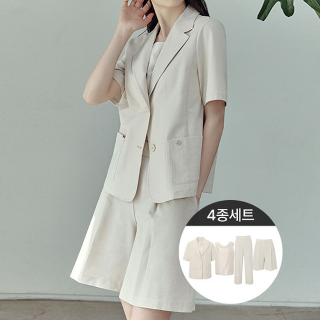 리베레츠 여름쿨셋업4종 반팔자켓+슬리브리스+반바지+긴바지
