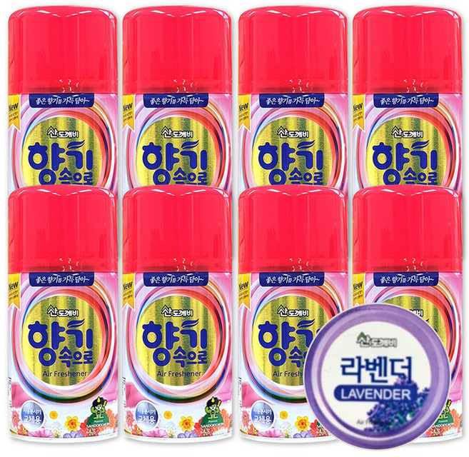 산도깨비 향기속으로 리필용 방향제 라벤다향, 290ml, 8개, 라벤더
