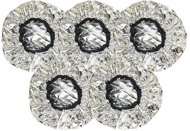 물미역머리결 은박 두꺼운 헤어캡 셀프 트리트먼트 헤어팩 전기모자 대신 자가발열, 5개, 은색