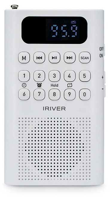 아이리버 효도라디오 휴대용 라디오 스피커 블루투스 MP3 microSD 재생 FM라디오 USB-C충전 알람 듀얼이어폰 IRS-C808, 화이트