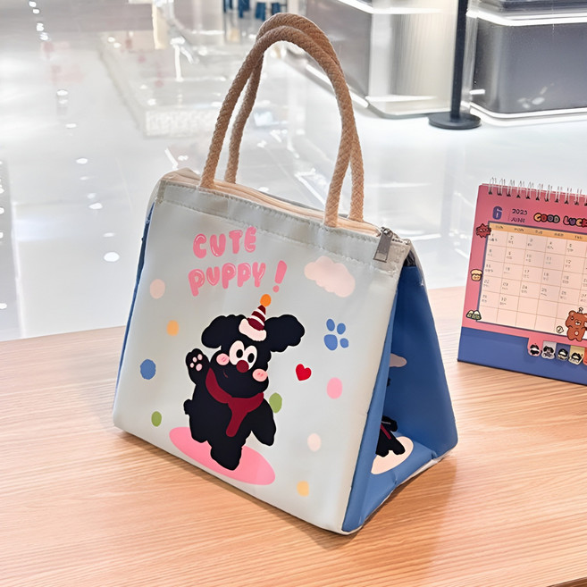 귀여워요 방수 보온보냉백, 블랙 생일 강아지23*16*20CM, 1개