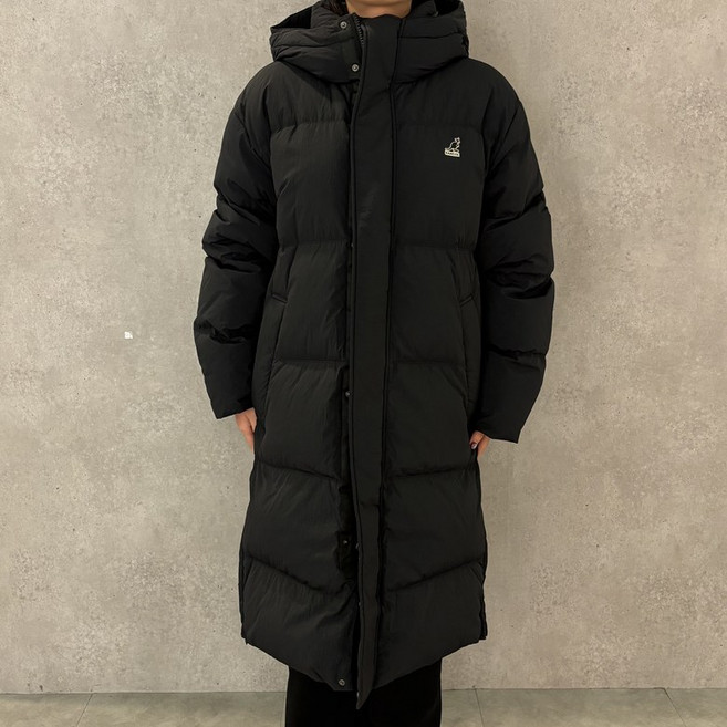 [국내정식매장] 캉골 패딩 Kangol 롱 다운 자켓 9585 블랙