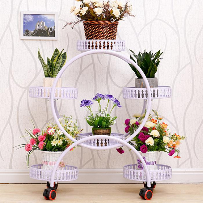 코스토프 아파트 거실 인테리어 베란다 가드닝 화분 받침대, 8단개, 레드