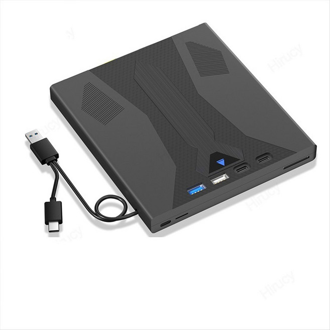 외부 블루레이 드라이브 버너 100G 디스크 USB 3.0 및 Type-C DVD/CD/BD 플레이어 지원 노트북용 3D 광학 블루레이 드라이브, 검은색
