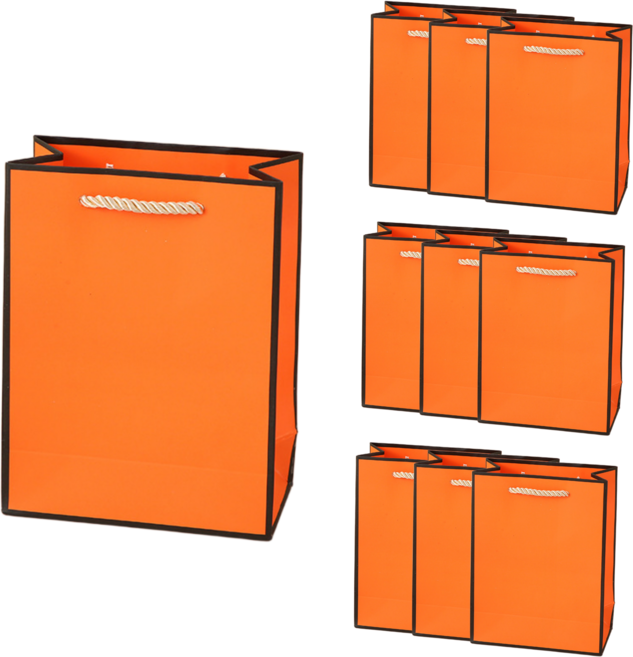 선물용 종이쇼핑백, 10개, 오렌지투톤