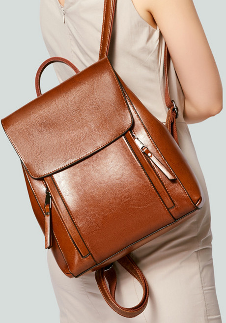 SHOPPI 리얼 소가죽 클래식 여성 데일리 직장인 백팩