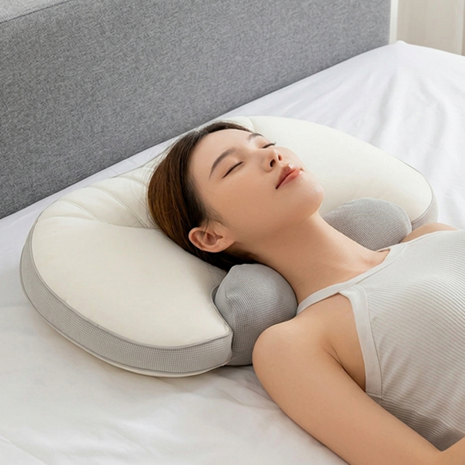 경추베개 인체공학 프리미엄 목편한 메모리폼 기능성 숙면 베개, 1개, 그레이