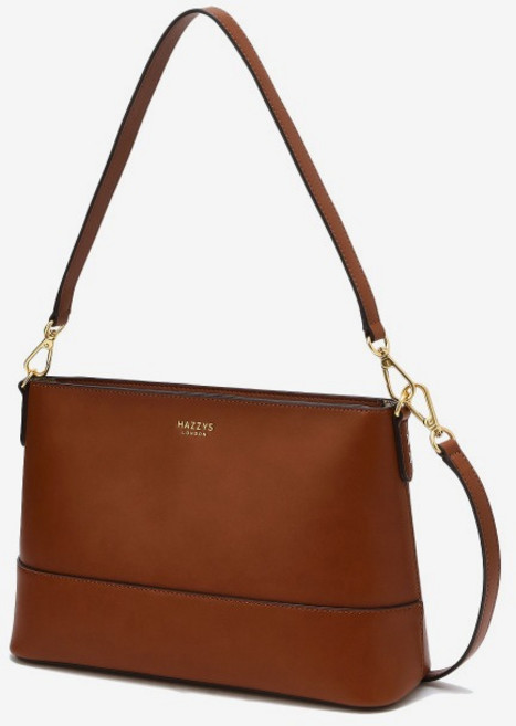 [헤지스] 브라운 로고배색 가죽 숄더백 WIBA1F401W2