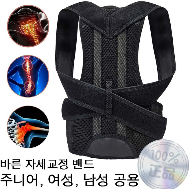 라온피플 바른 자세교정 밴드 주니어 여성 남성 공용 어깨밴드 척추밴드, 1개