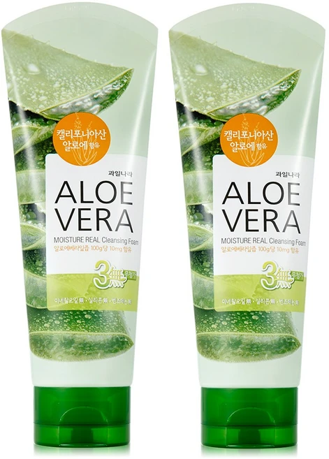 과일나라 알로에베라 모이스처 클렌징폼, 150ml, 2개 - 쿠팡