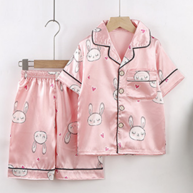 유아동여름실크잠옷 반팔반바지 상하의세트 키즈