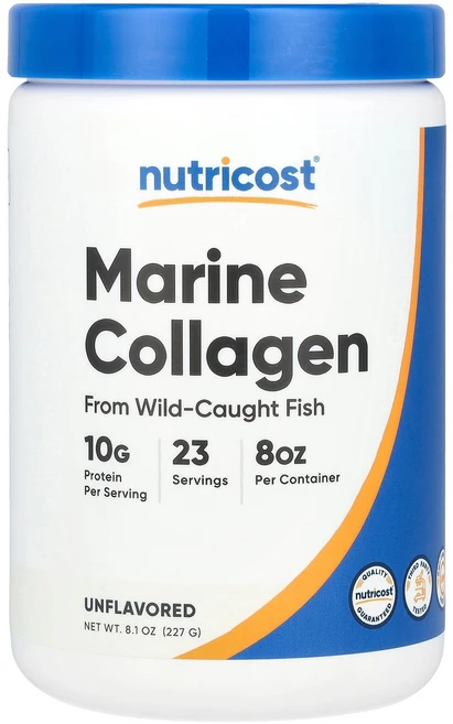 Nutricost 자연산 생선에서 추출한 해양 콜라겐 무맛 227g(8.1oz) Nutricost (뉴트리코스트), 229 g, 227g, 1개 - 쿠팡