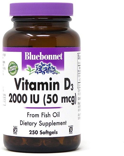 블루보넷 비타민 D3 2000IU 소프트젤 글루텐 프리, 1개, 250정